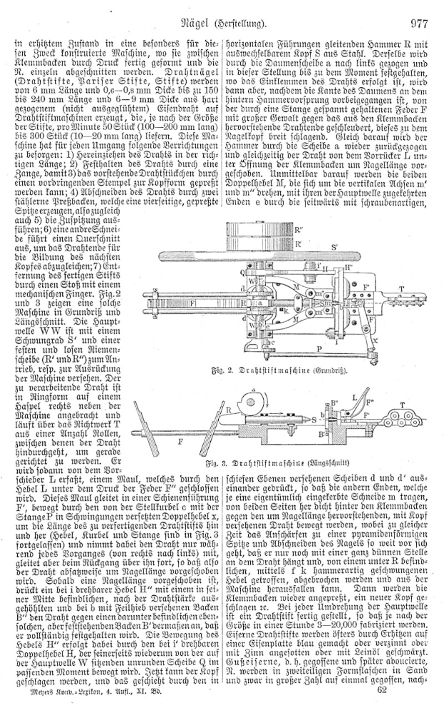 Eine Seite aus einem Buch mit einer Zeichnung einer Maschine, betitelt "Deutsches Patent 977,977", mit mehreren Bildern der Maschine drumherum.
