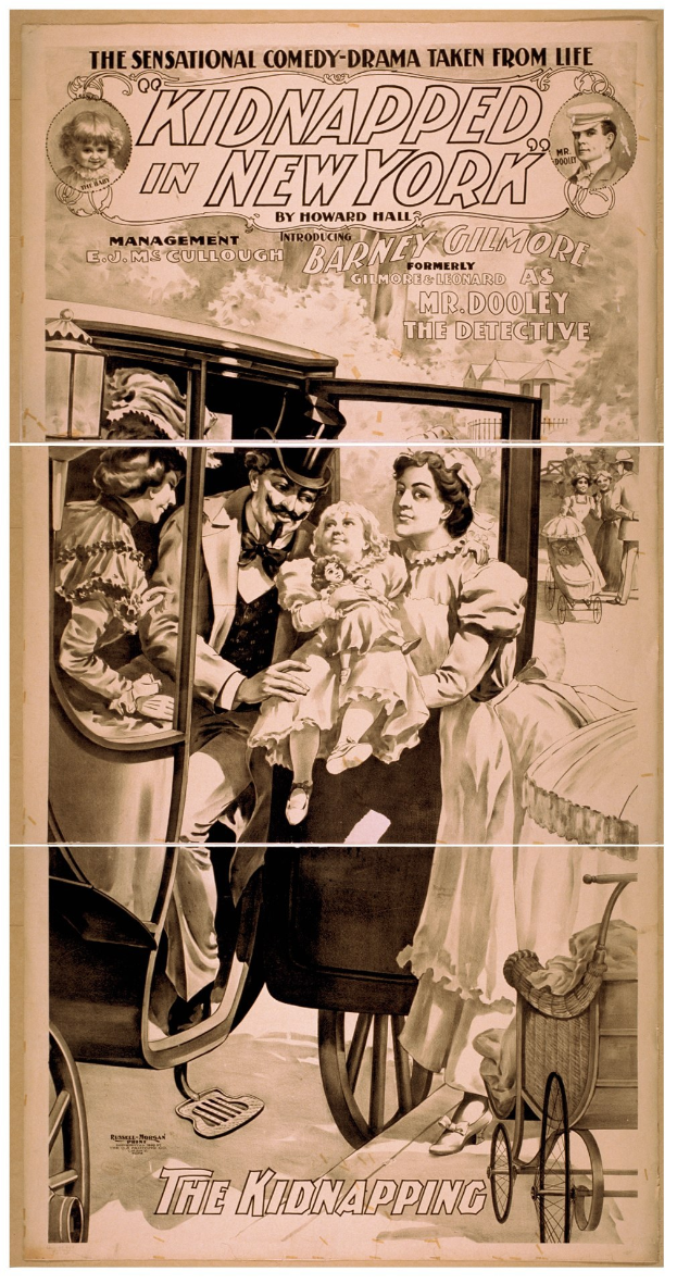 Plakat für den Film "Entführt in New York" zeigt eine Gruppe besorgter Menschen in einem Fahrzeug mit dem Titel oben und einem ernsten, gedämpften Farbschema.