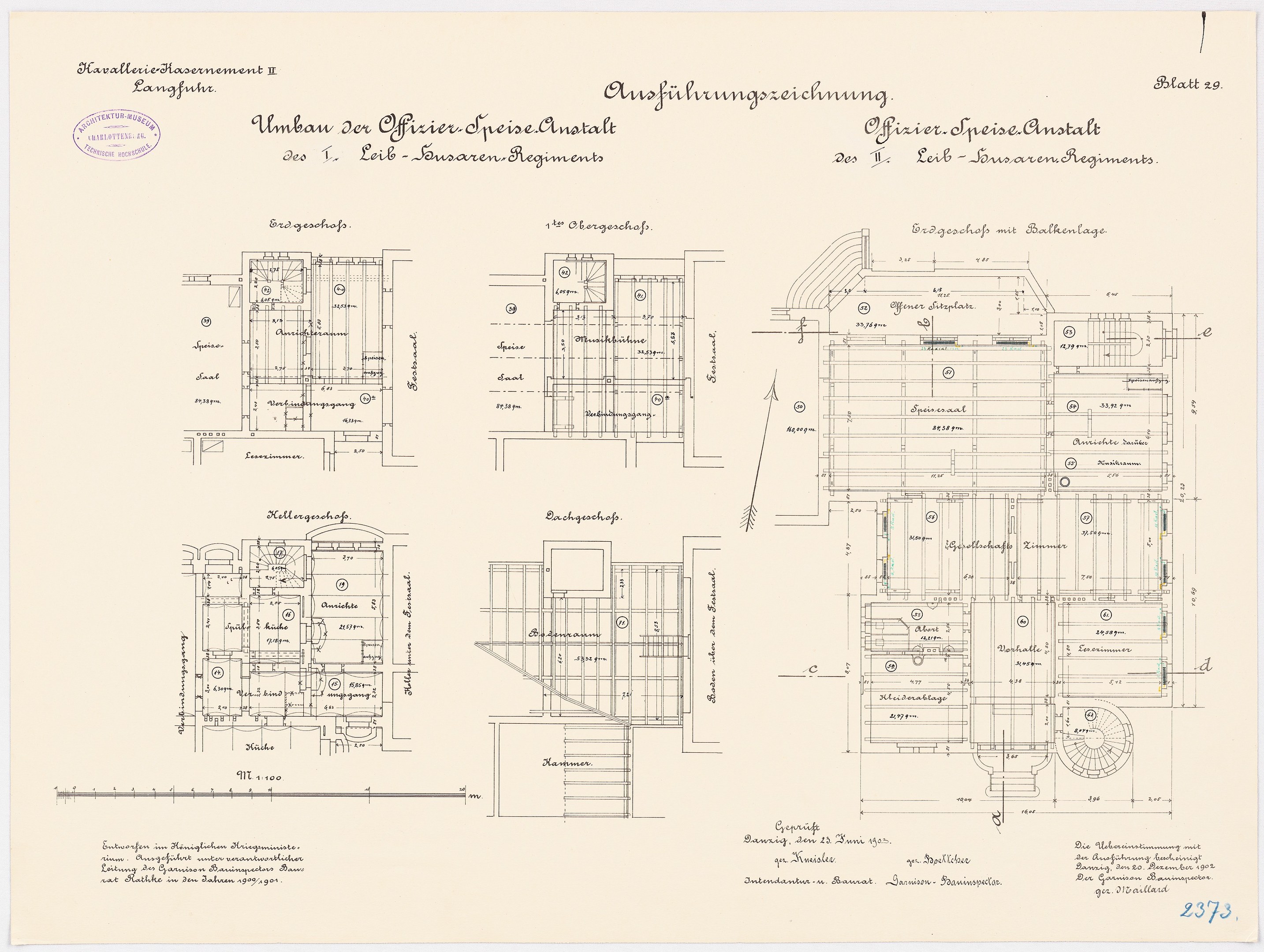 Ein detaillierter architektonischer Grundriss des ehemaligen Bundeskanzleramts in der Bundesrepublik Deutschland, der den Aufbau des Gebäudes mit Text und Zeichnungen zeigt.