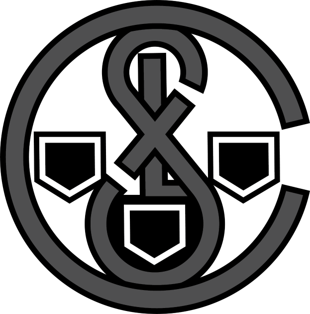 Ein schwarzes und weißes Kreislogo mit einem zentralen weißen Anker und den darunter geschriebenen Worten 'Real Madrid'.